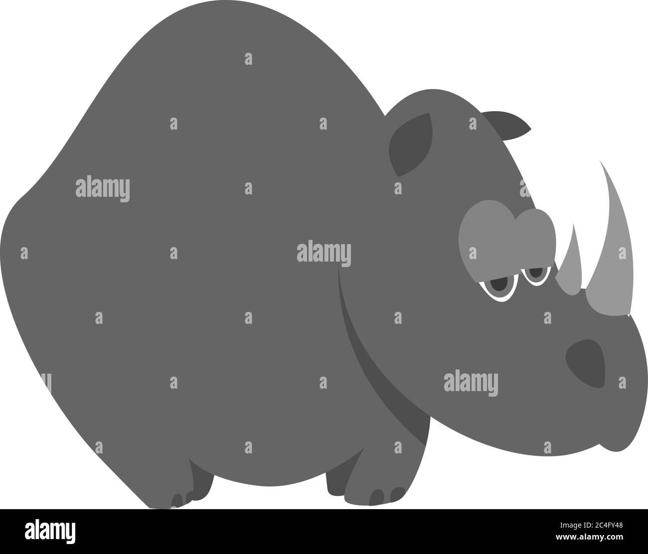 Big rhino, illustration, vector on white background Stock Vector
