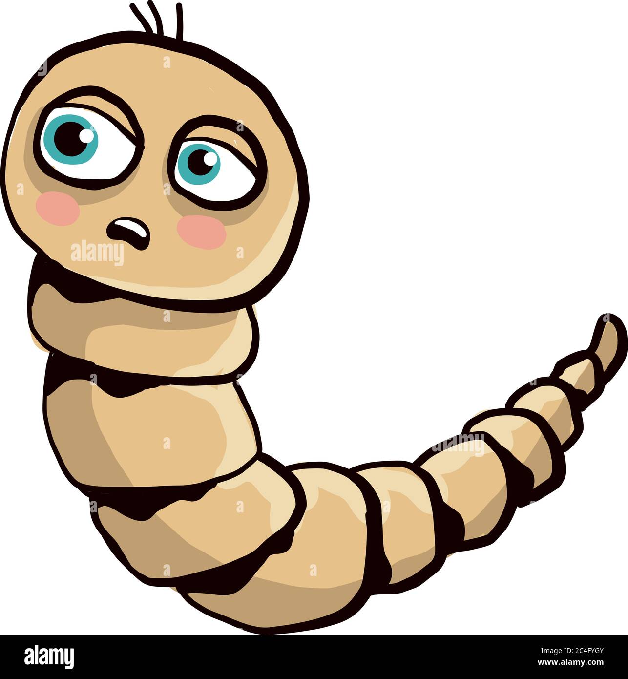 Scared worm, illustration, vector on white background Stock Vector Image &  Art - Alamy