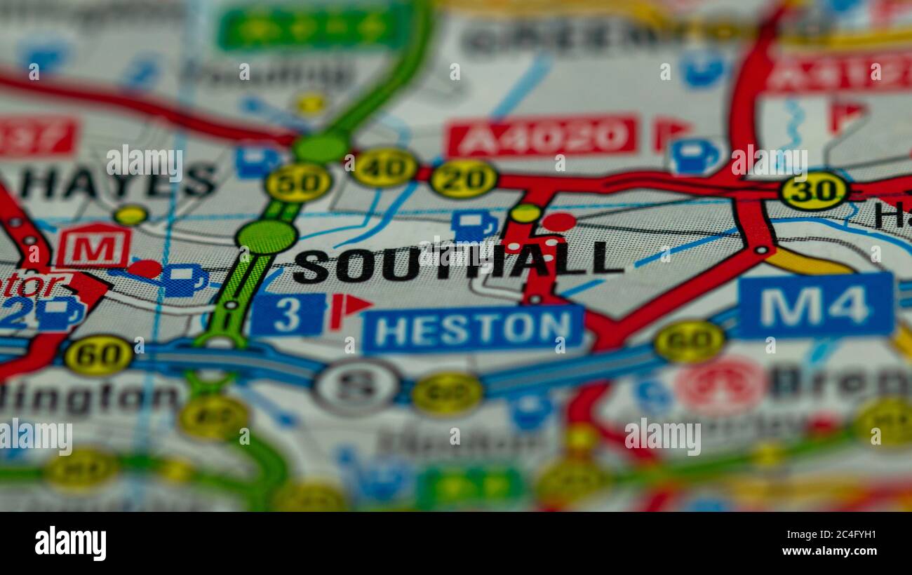 West London on a Map Stock Photo