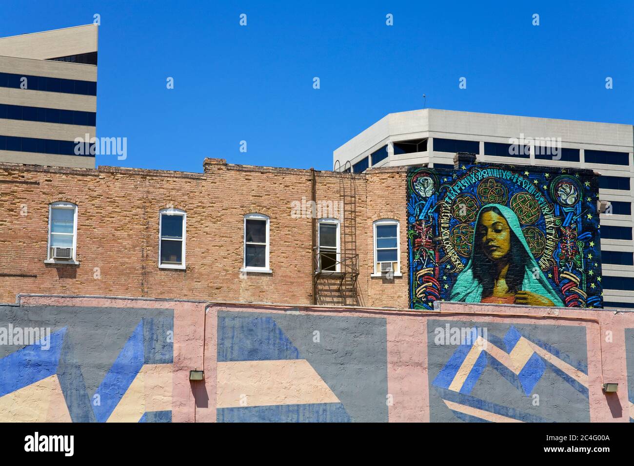 Mural in downtown Salt Lake City, Utah, USA, North America Stock Photo