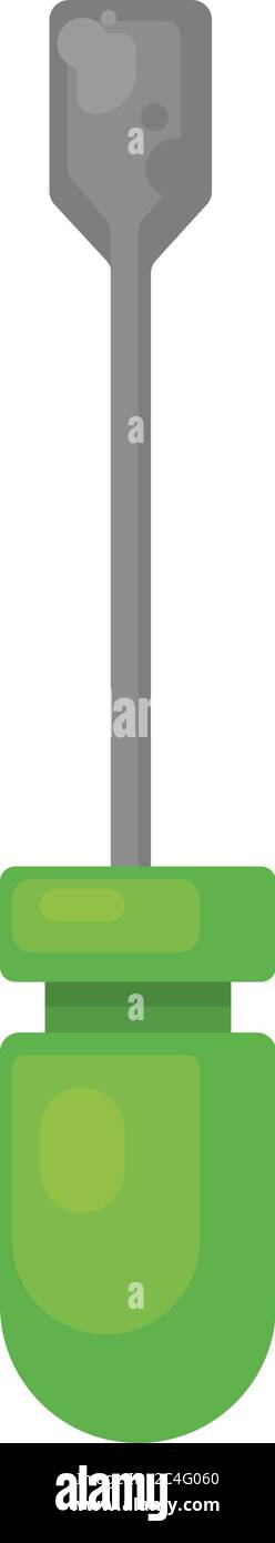 Green screwdriver, illustration, vector on white background Stock Vector
