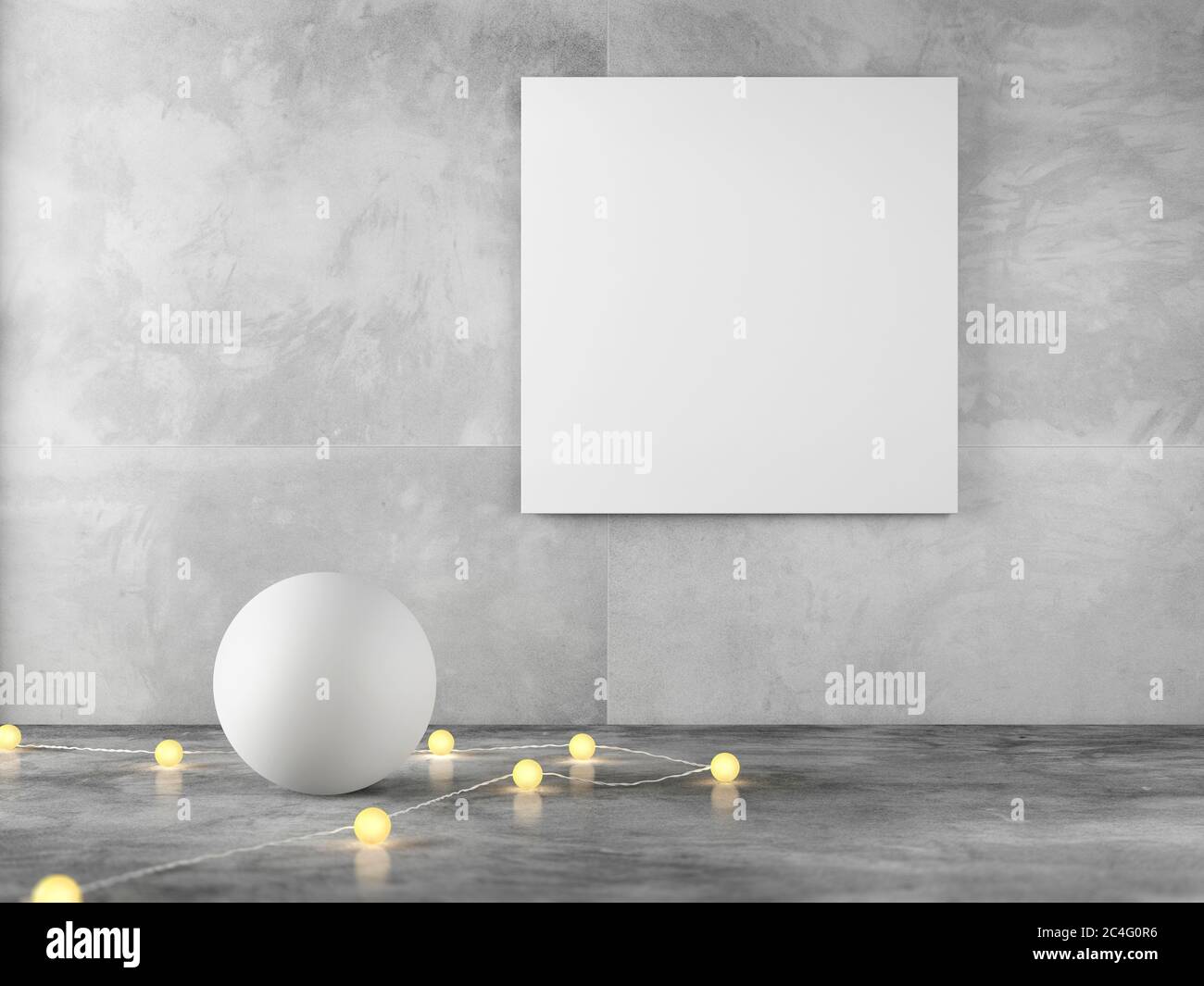 Empty canvas in room, illustration. Stock Photo