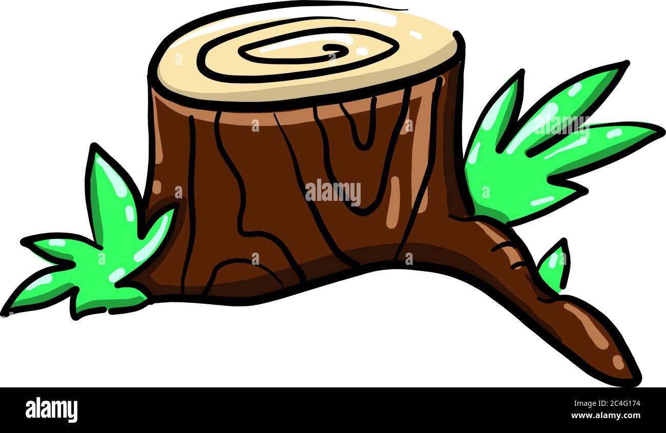 Trunk tree, illustration, vector on white background Stock Vector