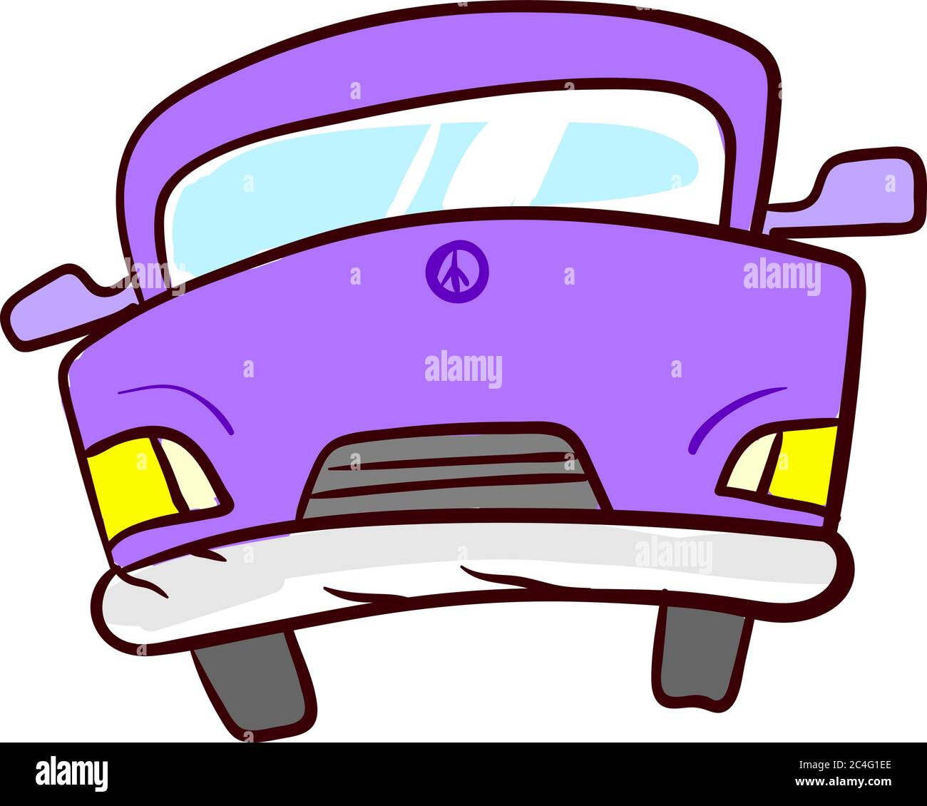 Purple car, illustration, vector on white background Stock Vector