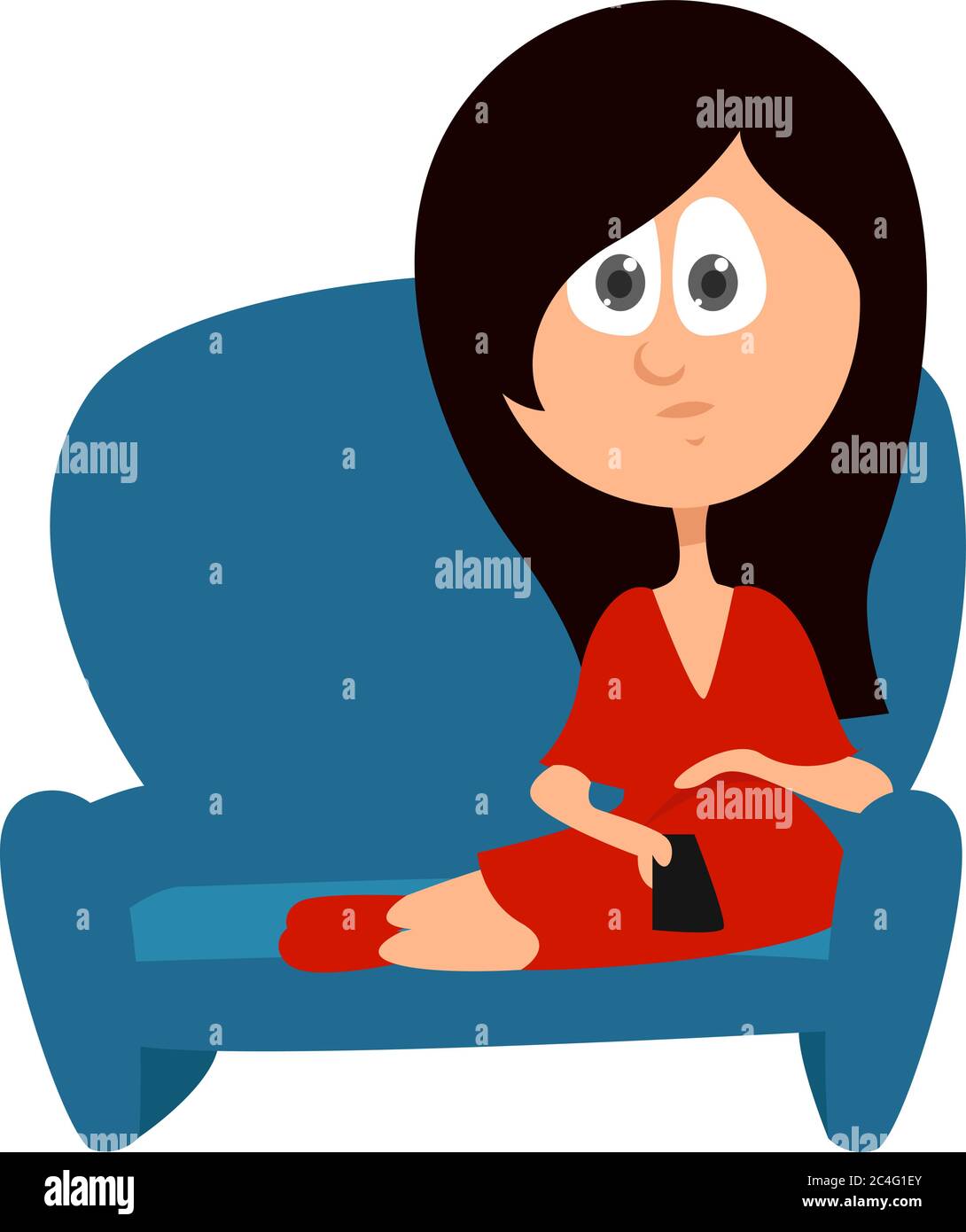 Girl watching tv Stock Vector Images Alamy
