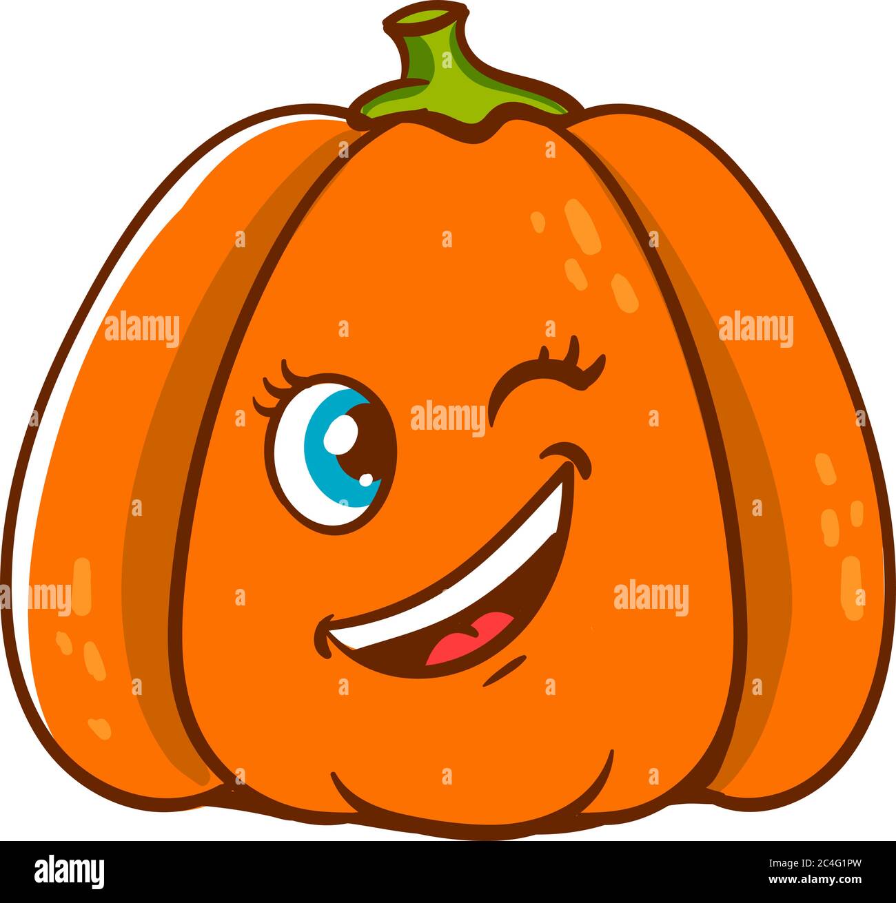 Winking Pumpkin Illustration Vector On White Background Stock Vector Image Art Alamy