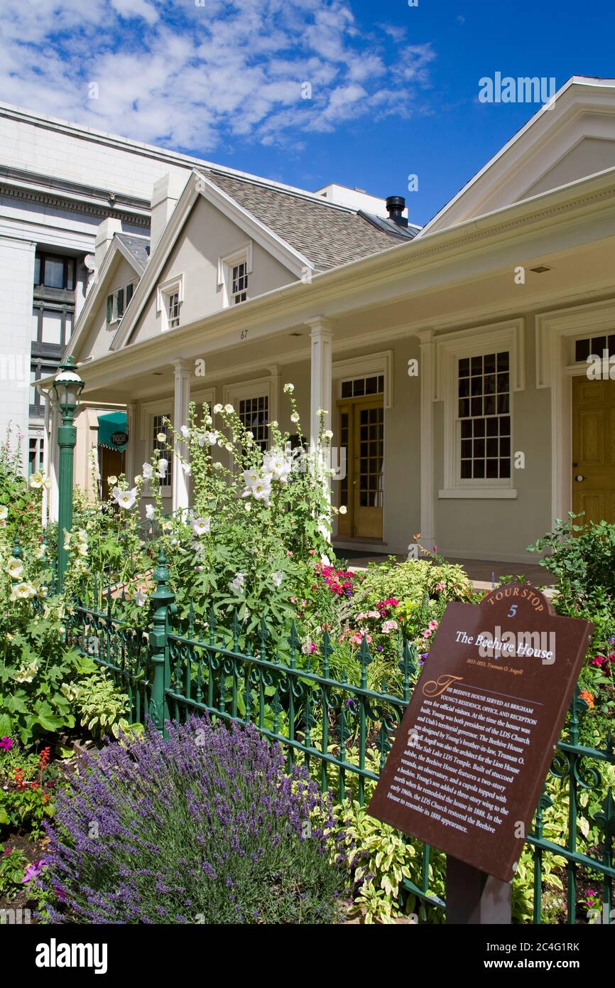 Beehive House Museum on Temple Square, Salt Lake City, Utah, USA, North America Stock Photo Alamy