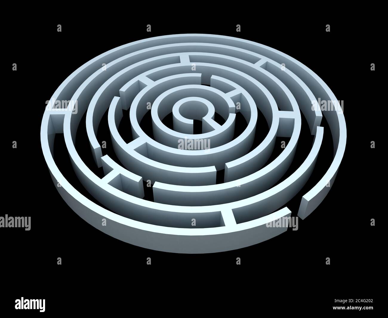 3D round maze or labyrinth Stock Photo - Alamy
