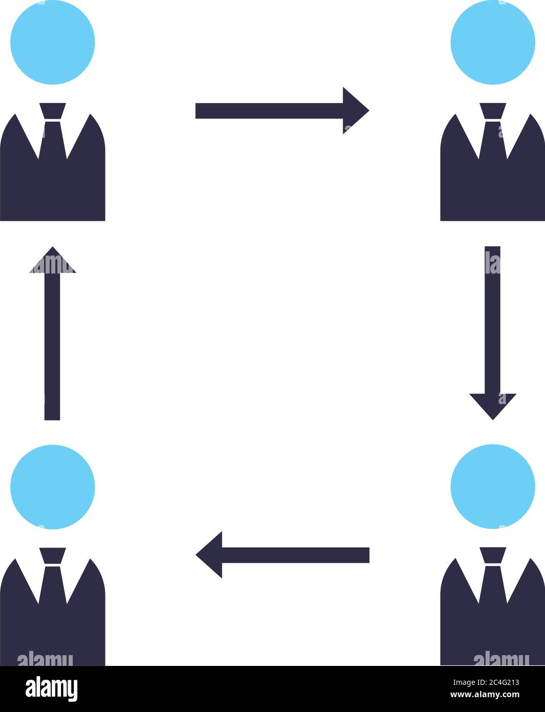 Businessmen avatars square flat style icon design, Office business ...