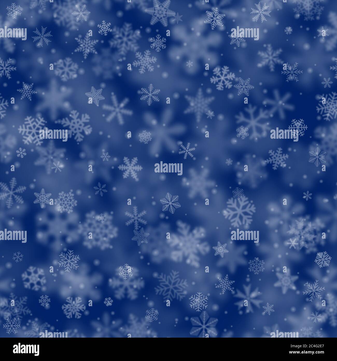 Christmas seamless pattern of snowflakes of different shapes, sizes ...