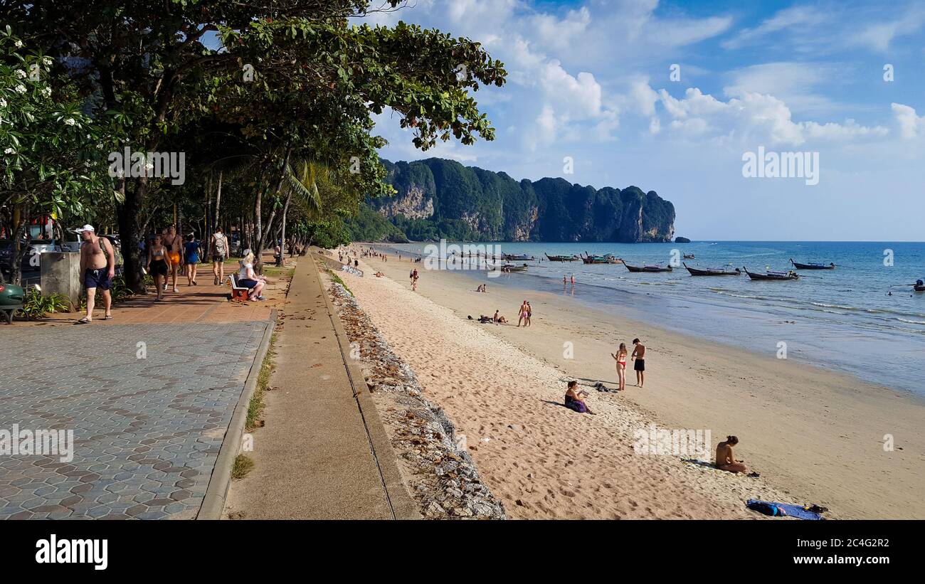 Beautuful View Of Ao Nang Beach, Ao Nang District, Krabi, Thailand 23/11/2019 Stock Photo