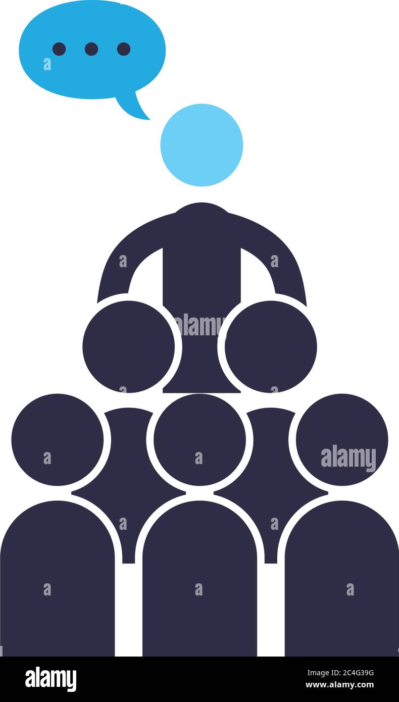 Avatars with communication bubble flat style icon design, Message ...