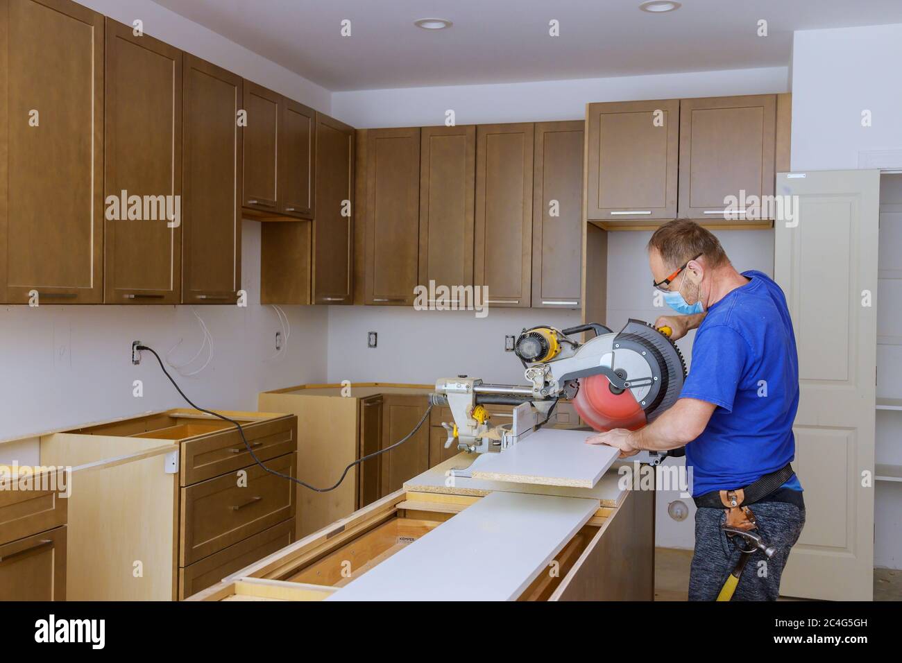 Remodel home improvement view installed in a new furniture in kitchen