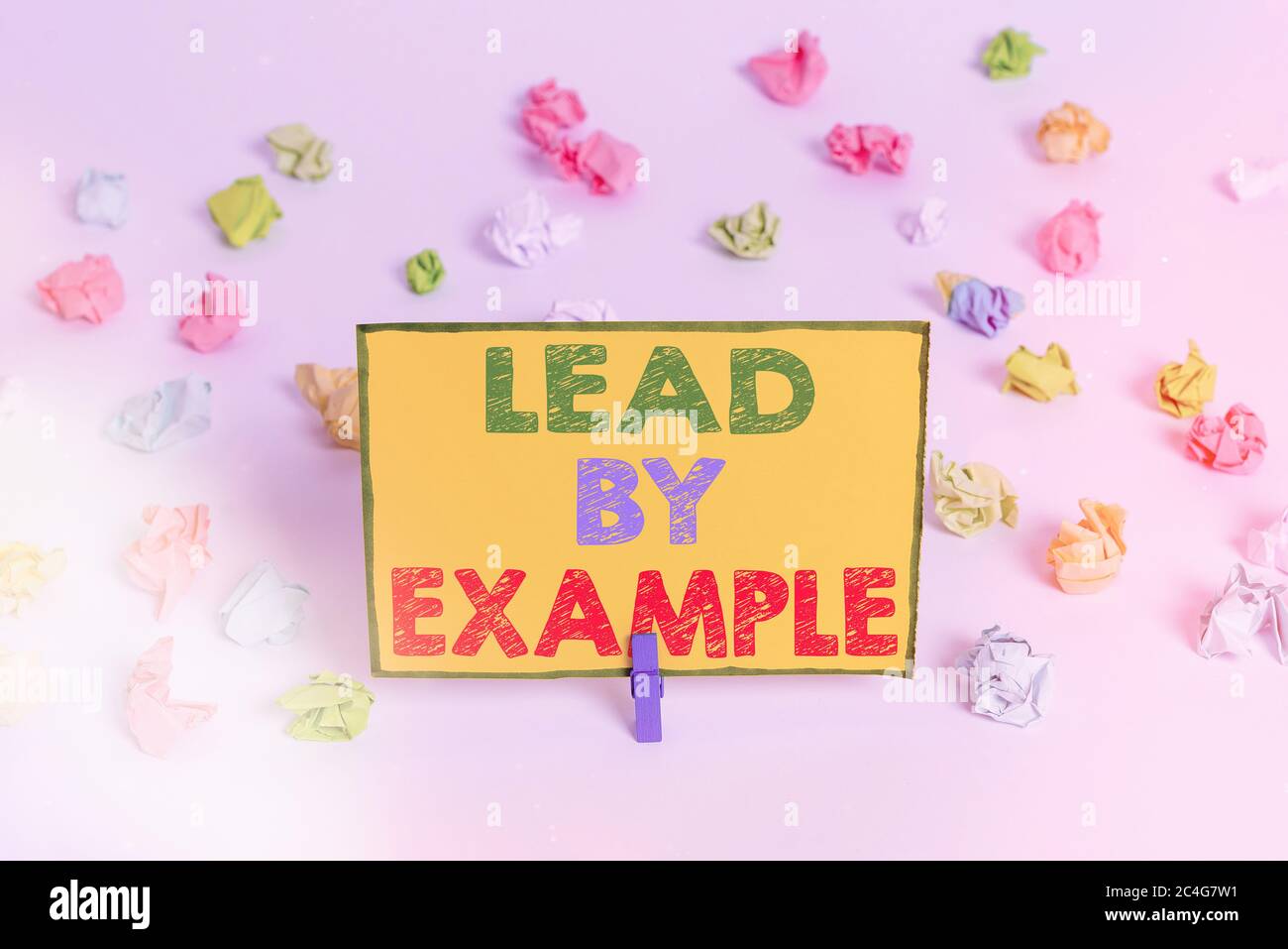 Writing note showing Lead By Example. Business concept for Be a role ...
