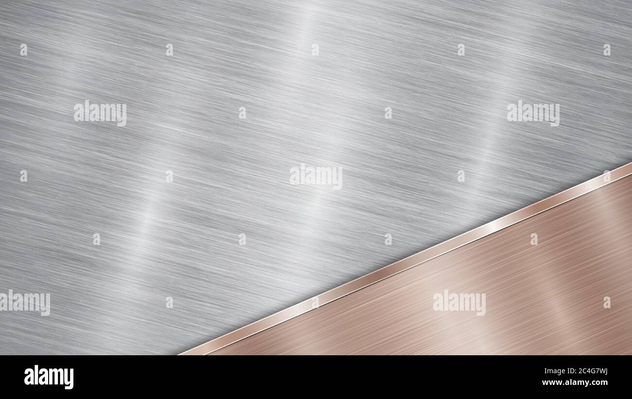 Background consisting of a silver shiny metallic surface and one ...