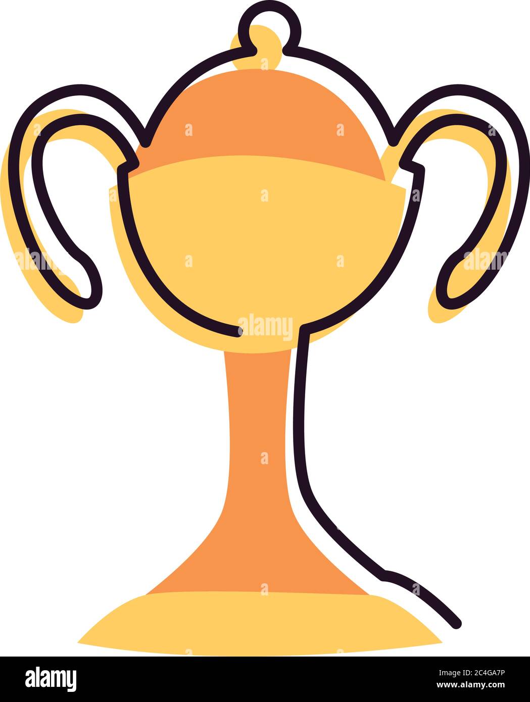 Trophy line and fill style icon design, Winner first position and ...