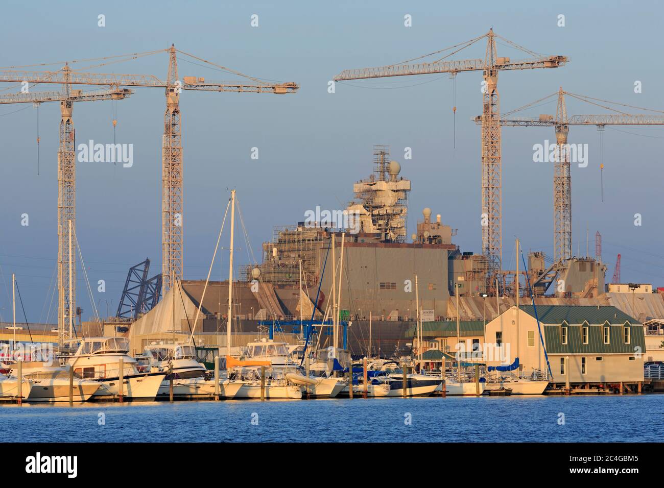 Naval shipyard, Portsmouth City, Norfolk Region, Virginia, USA Stock Photo