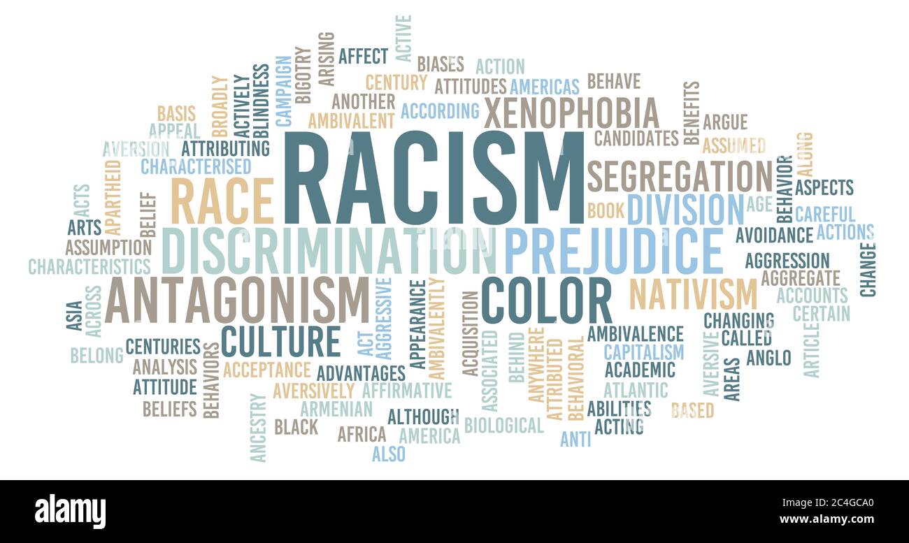Racism and Stop Racist Actions and Violence Concept Stock Photo