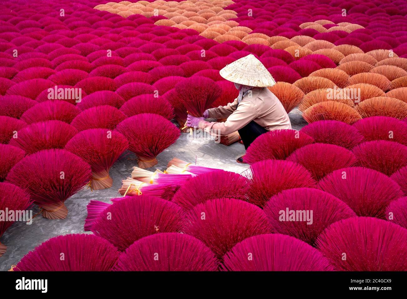 Traditional incense making village Ung Hoa, Hanoi, Vietnam May 26, 2020 Traditional village
