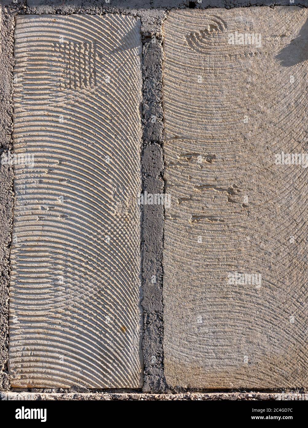 Sandstone Wall. Two big bricks. Abstract Background Stock Photo