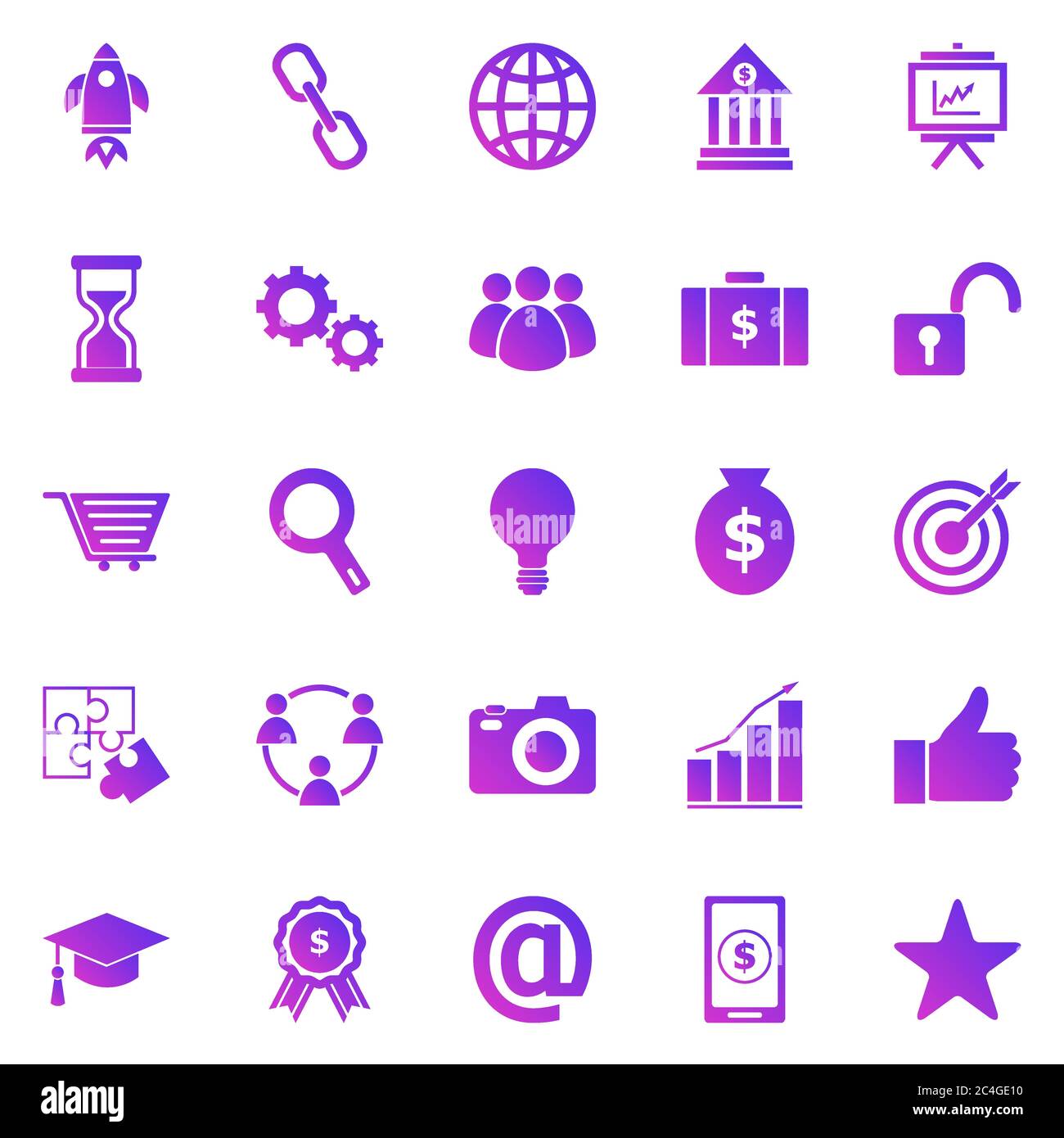 Start up gradient icons on white background, stock vector Stock Vector ...