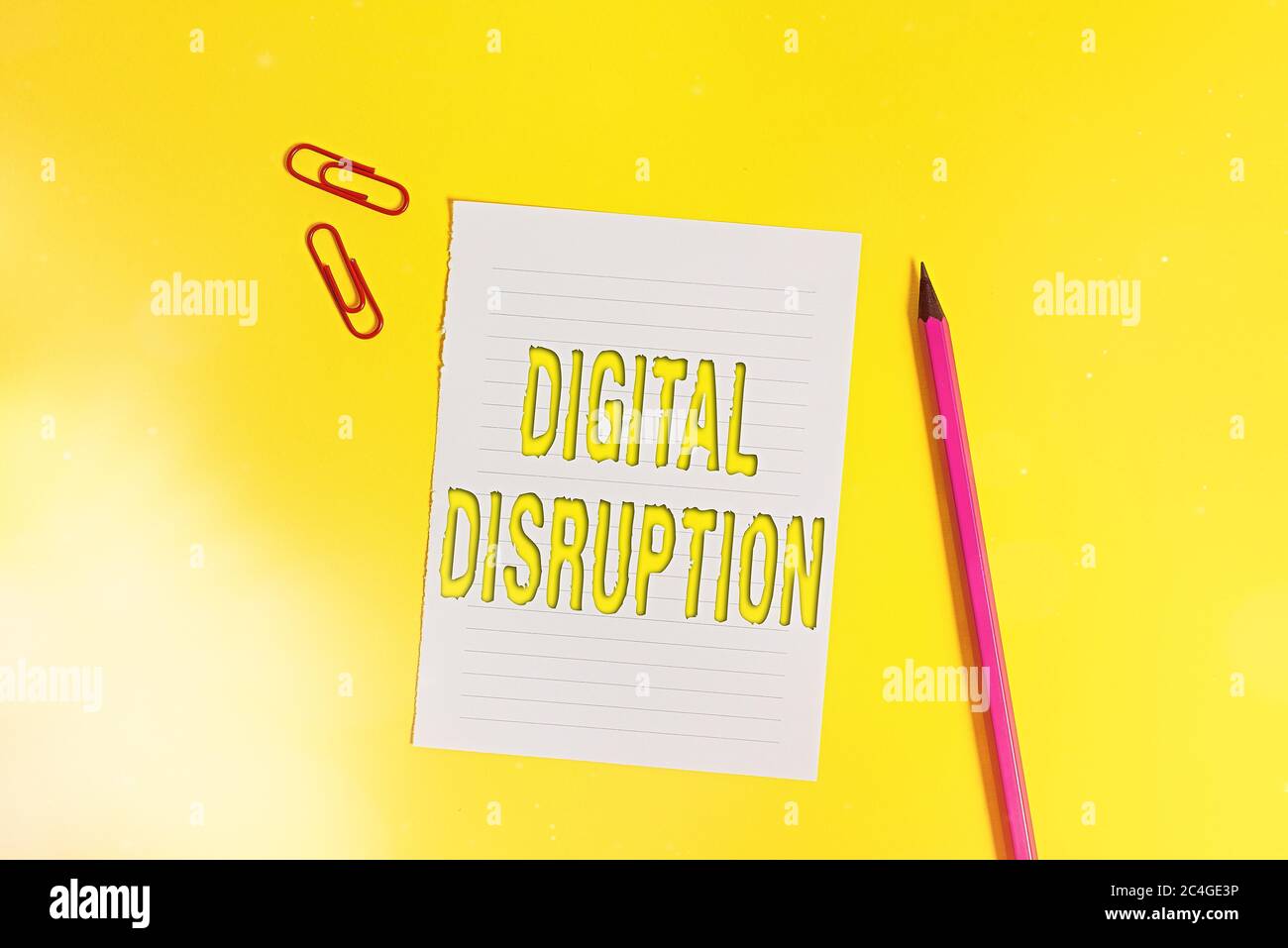 Conceptual hand writing showing Digital Disruption. Concept meaning
