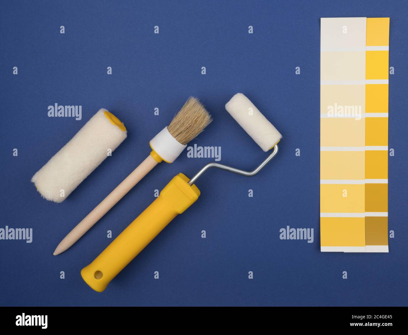 The concept of repainting of the walls during repair. Stock Photo