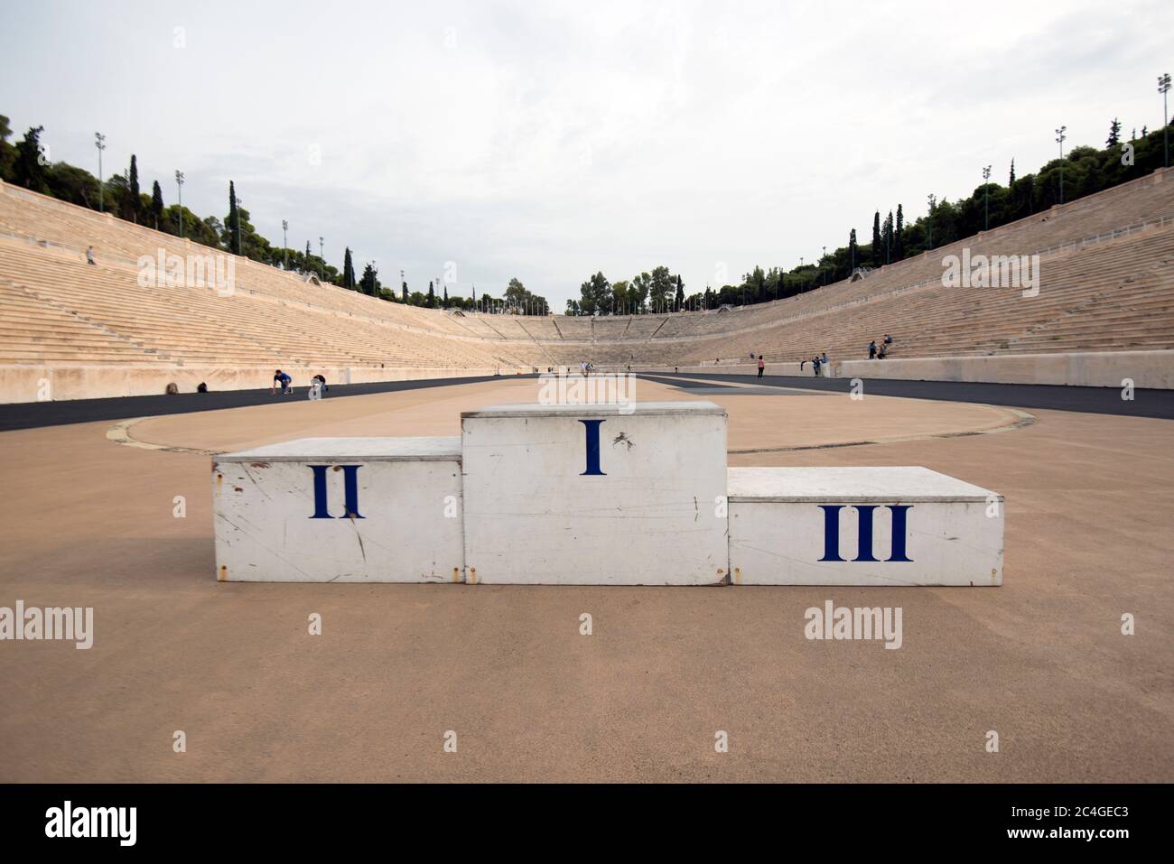 Panathenaic Olympic Stadium podium. Athens, Greece Stock Photo