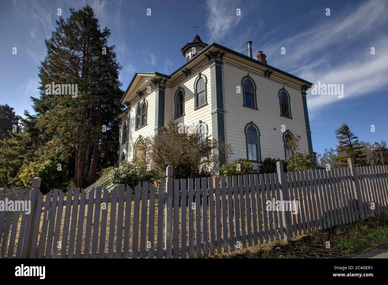 Bodega Bay schoolhouse from The Birds movie Stock Photo Alamy