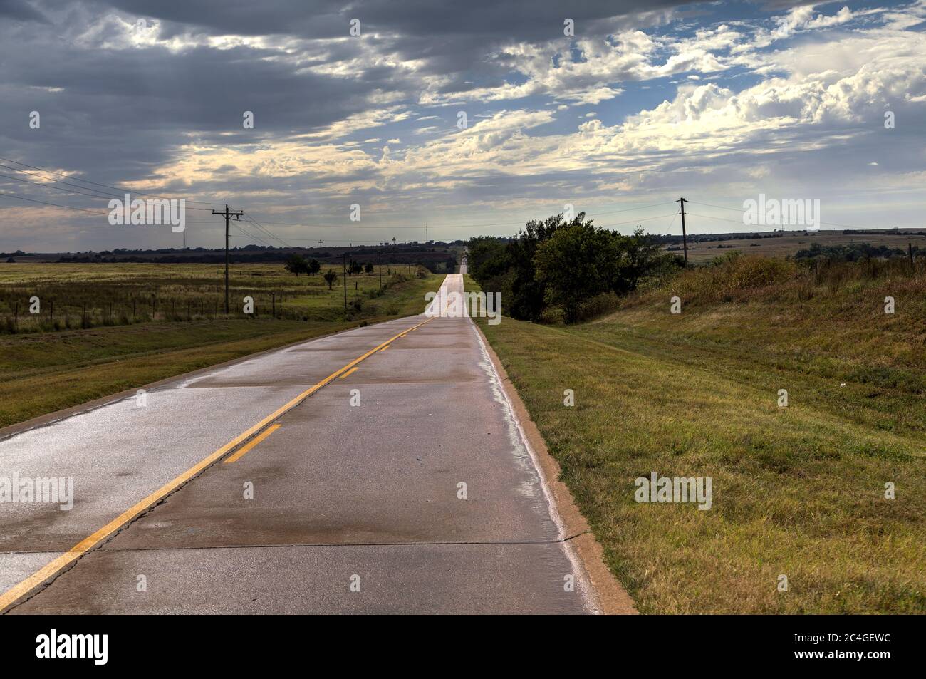 On Route 66 in rural Oklahoma Stock Photo