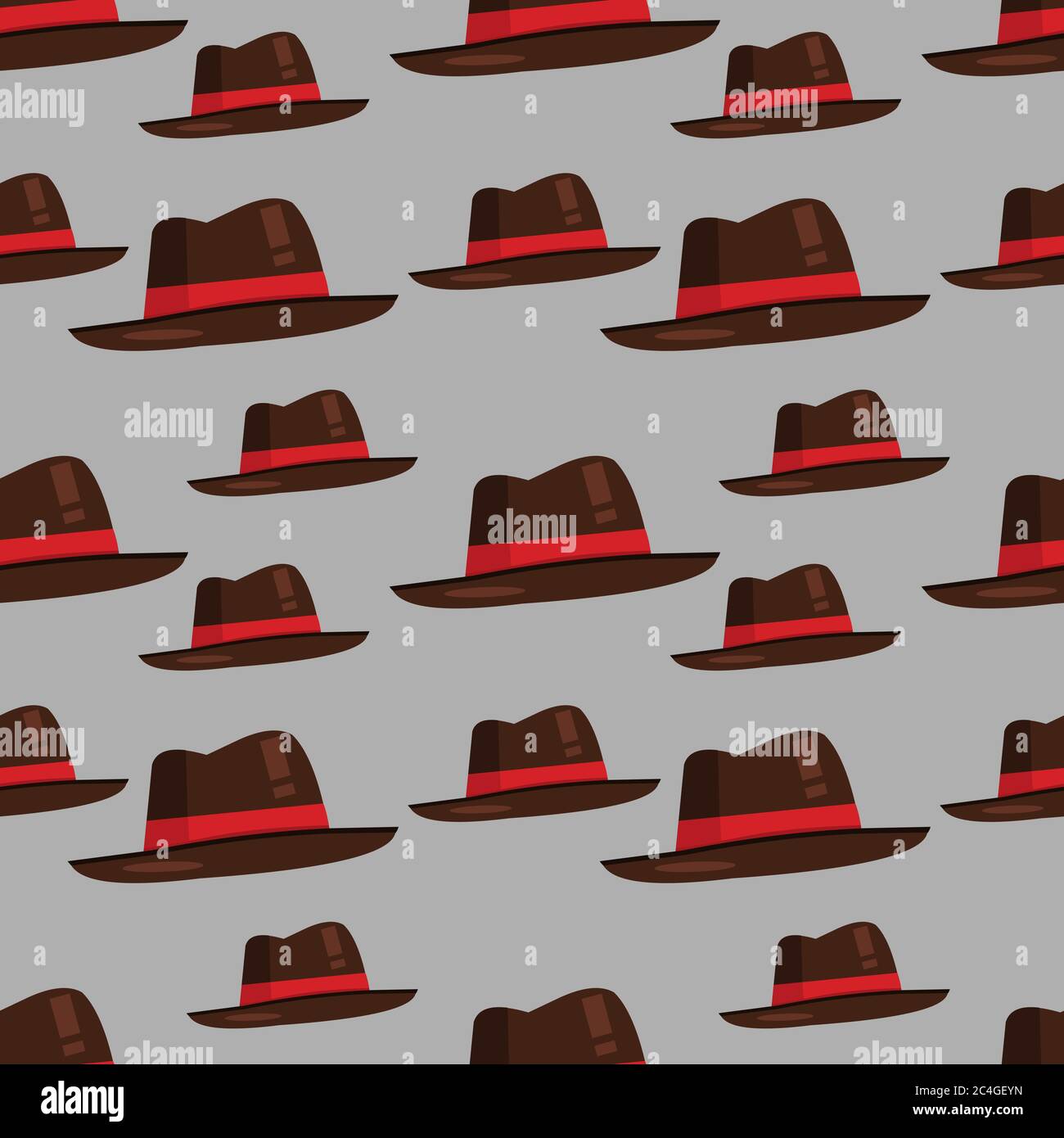 fedora hat seamless pattern vector illustration background Stock Vector