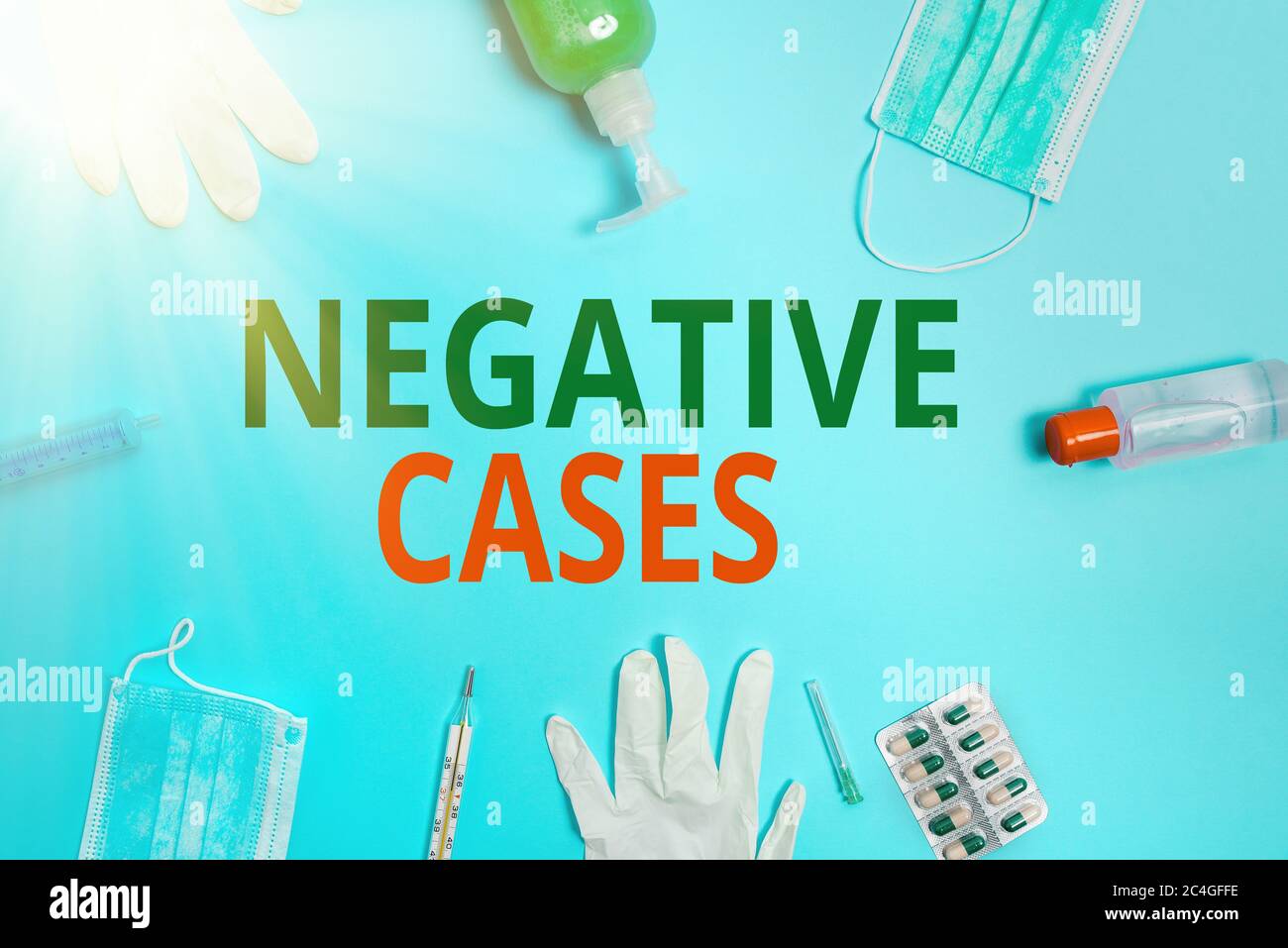 Conceptual hand writing showing Negative Cases. Concept meaning circumstances or conditions that are confurmed to be false Primary medical precautiona Stock Photo