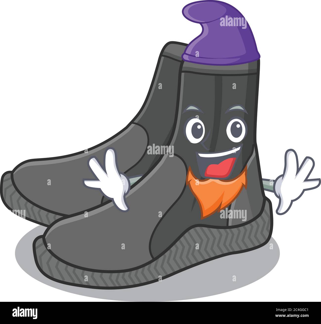 A gorgeous cartoon design of dive booties as an Elf fairytale character