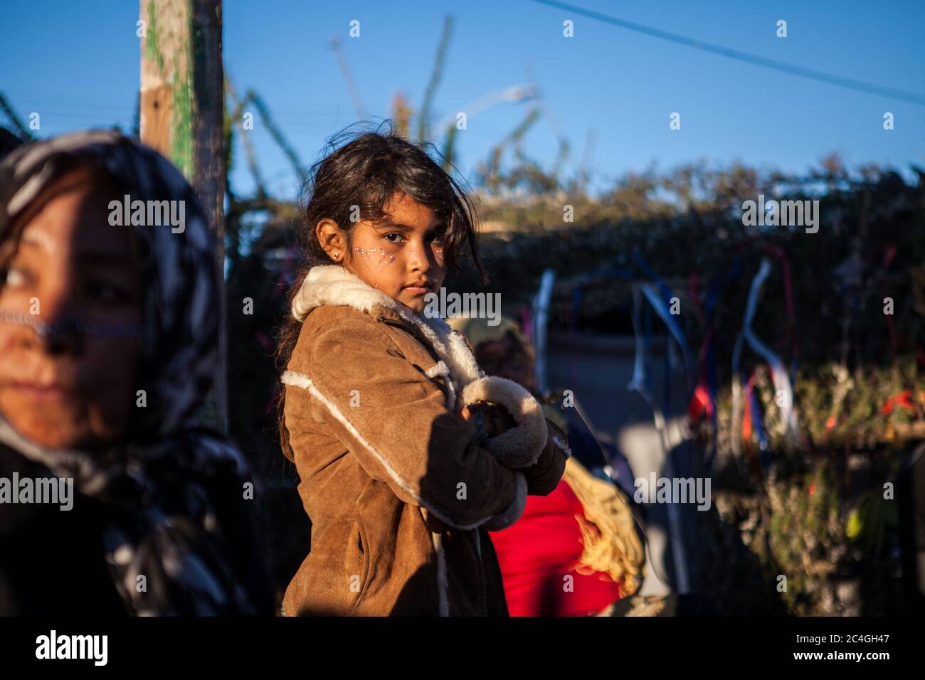 Punta Chueca, Mexico. 10th Dec, 2019. One of the young girls from the ComcÃac community takes part in the puberty celebration.The ComcÃac or Seri tribe, as they are known by many, are located in Punta Chueca, Sonora desert, by the northern pacific coast of Mexico. The ComcÃac indigenous community has a strong female presence within their culture. They are the principal organisers, promoters and those who are celebrated during the rituals and traditions of the community. This could not be clearer, than during one of the most important rituals of the community, the ceremony of puberty. This Stock Photo