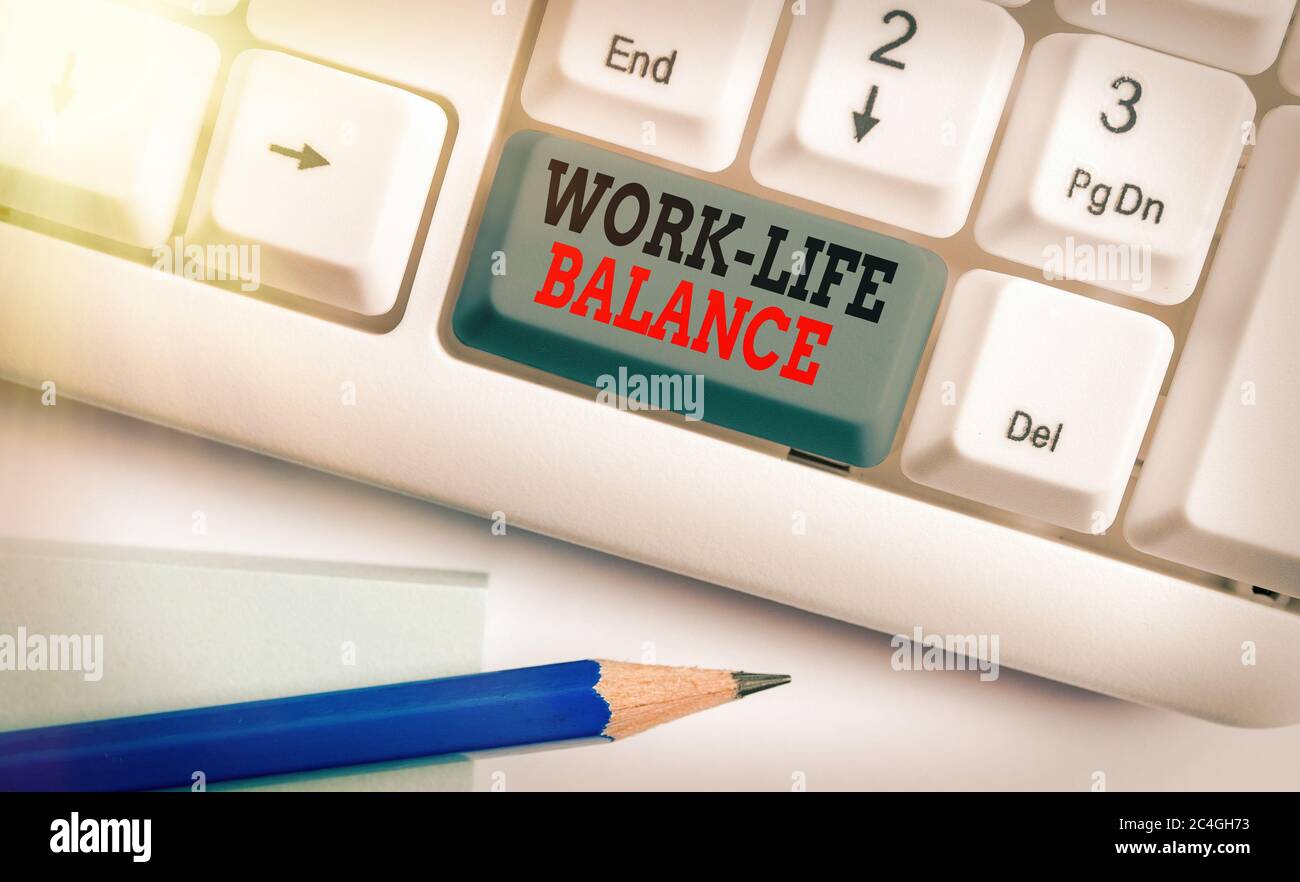 Writing note showing Work life Balance. Business concept for ...