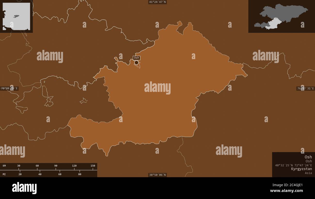 Kyrgyzstan map zoom border pattern hi-res stock photography and images ...