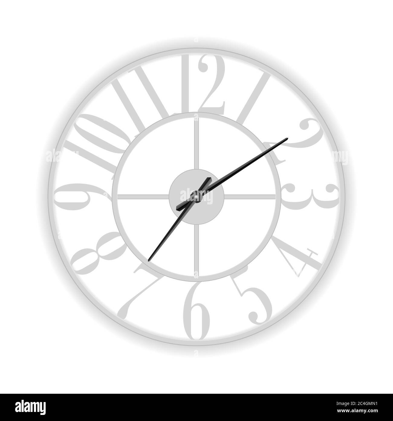 Wall clock on a white background. Vector illustration Stock Photo Alamy