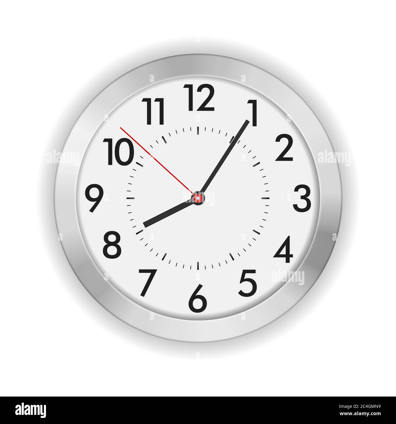 Wall clock on a white background. Vector illustration Stock Photo - Alamy