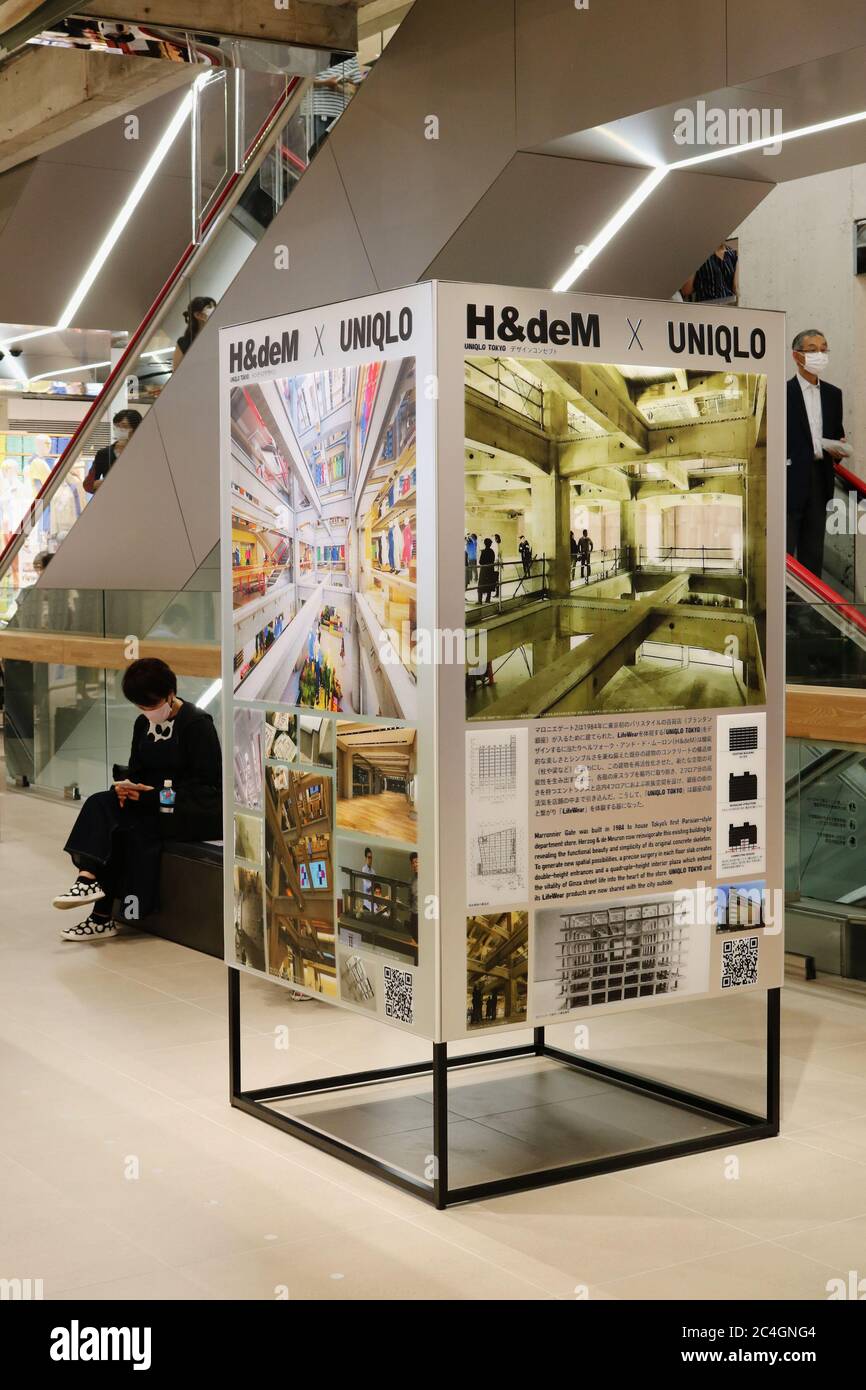 View of the Herzog & de Meuron-designed Uniqlo Tokyo, a new store located  in Marronnier Gate Ginza Stock Photo - Alamy