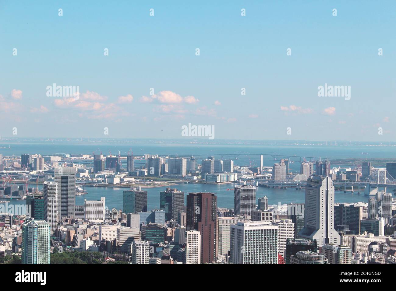 Tokyo S Skyline Seen From Skydeck At The Top Of The 238m Roppongi Hills Mori Tower Tokyo Bay Is In The Background Stock Photo Alamy