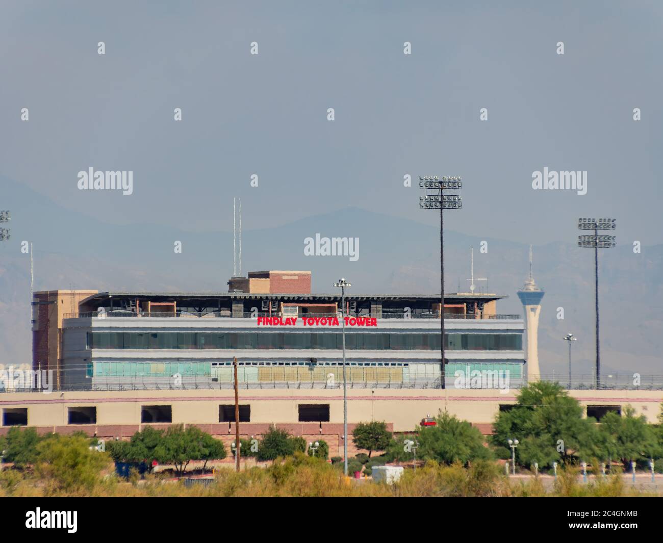 Las Vegas, JUN 7, 2020 -Exterior view of the Findlay Toyota Tower from ...