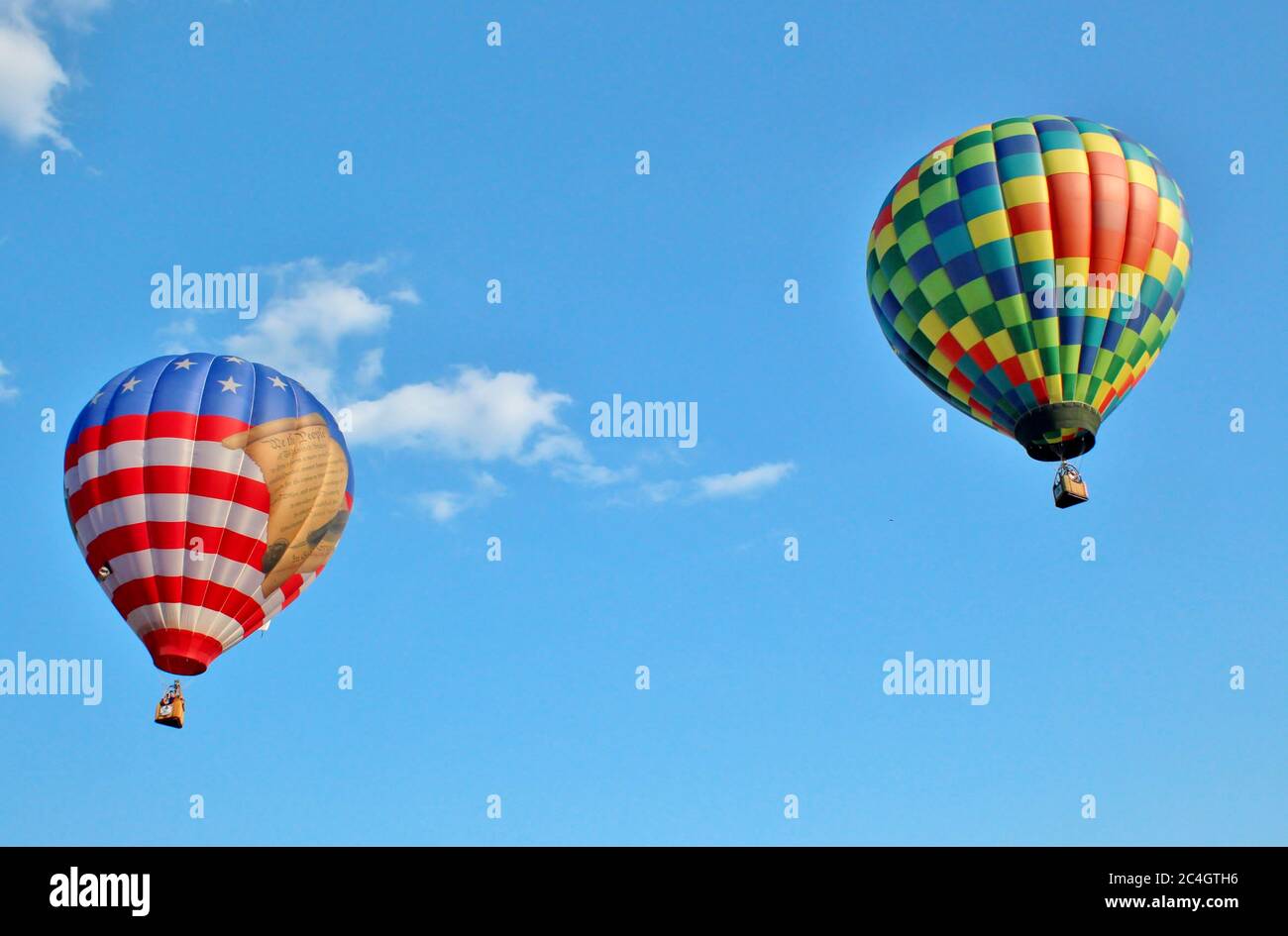 Hot air balloon in a blue sky Stock Photo - Alamy
