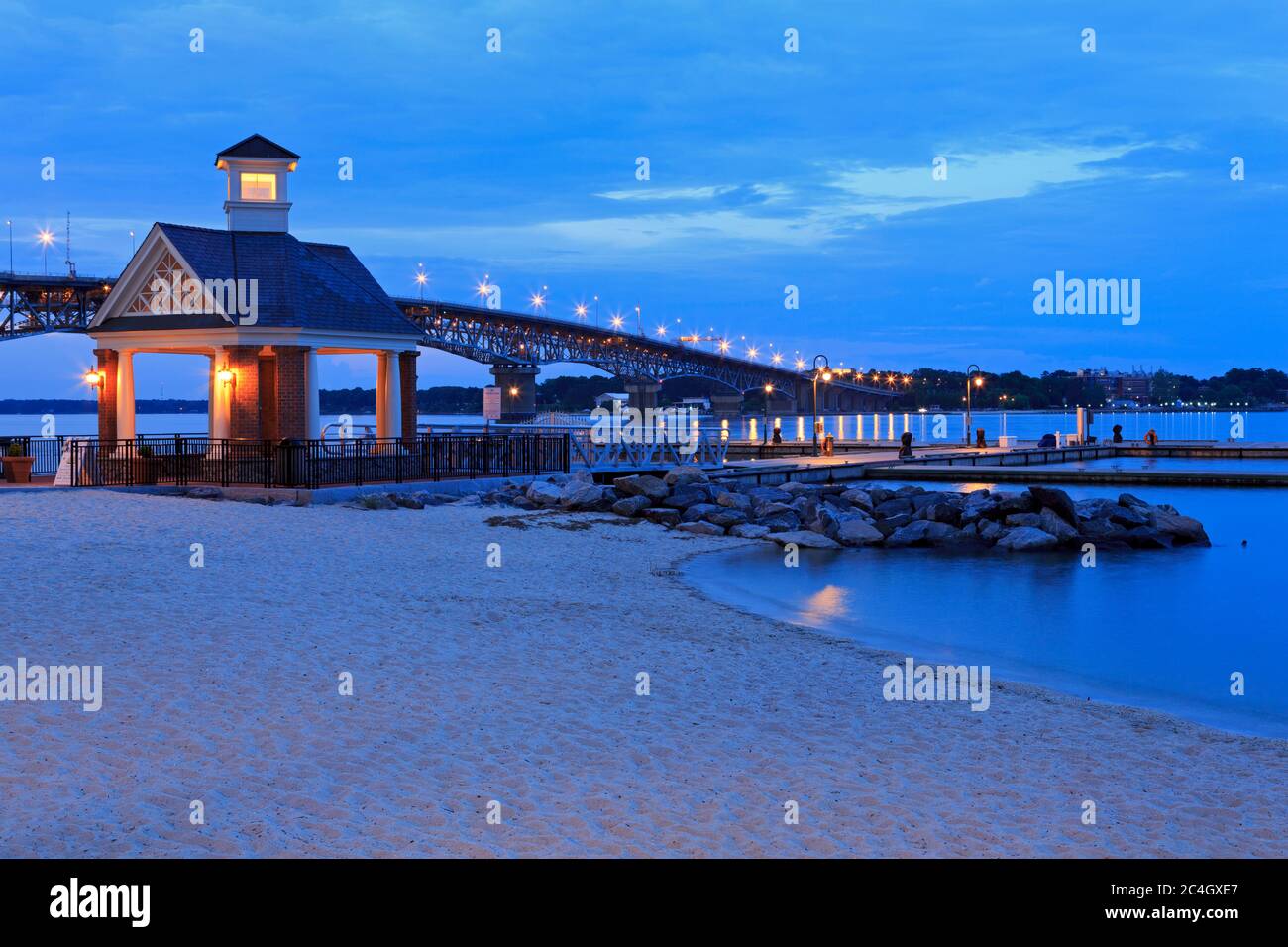Riverwalk Landing Marina & Coleman Memorial Bridge, Yorktown, Virginia