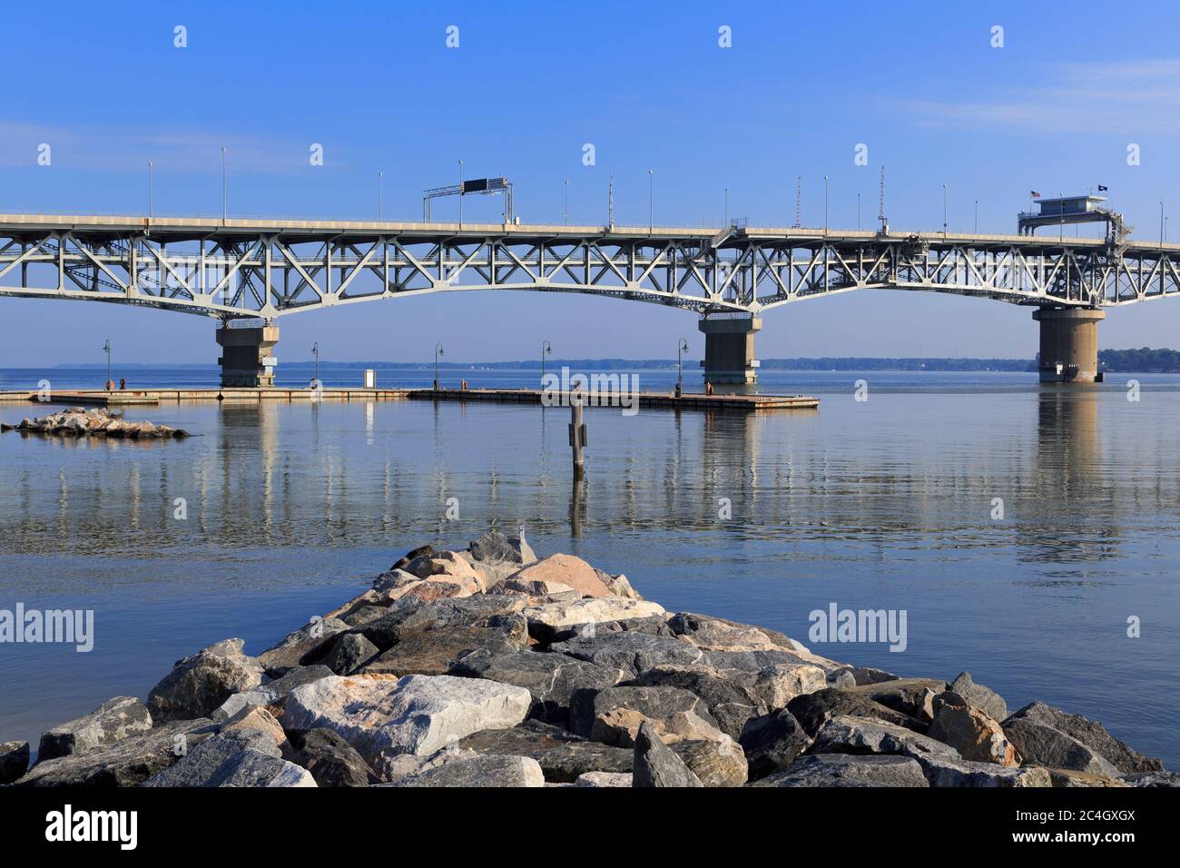 Riverwalk Landing & Coleman Memorial Bridge, Yorktown, Virginia, USA Stock Photo Alamy