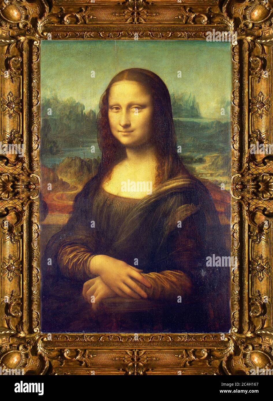 The Mona Lisa (La Joconde, La Gioconda) by Leonardo da Vinci 1503-05. the Louvre Museum Stock Photo