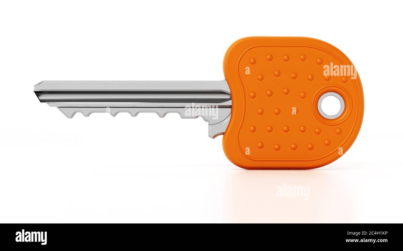 Metal key isolated on white background. 3D illustration Stock Photo - Alamy