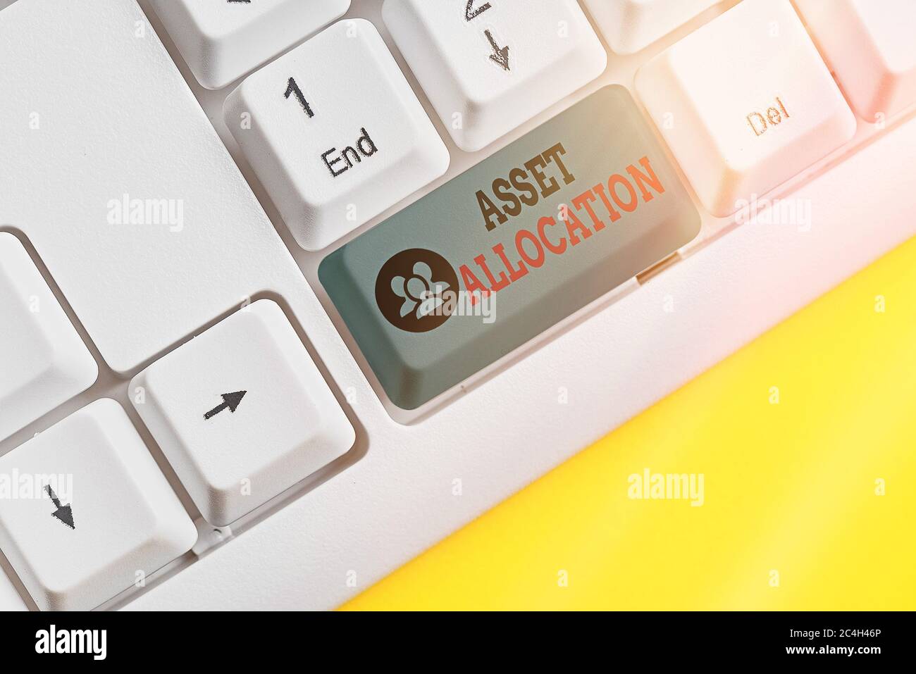 Handwriting text writing Asset Allocation. Conceptual photo proportion ...