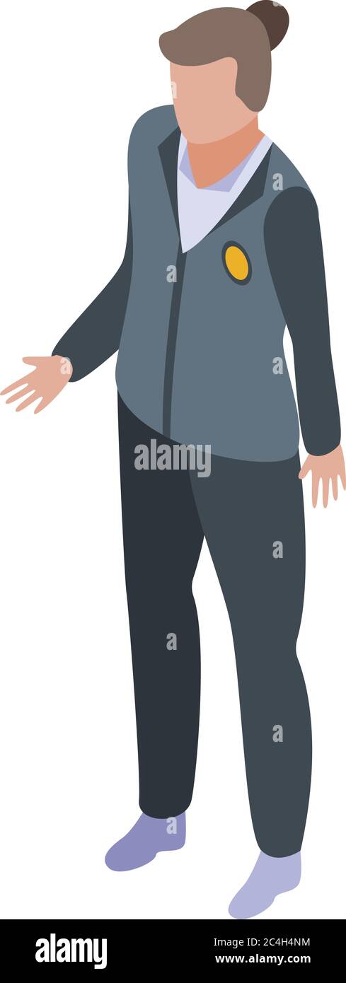 Woman electric train driver icon, isometric style Stock Vector Image ...