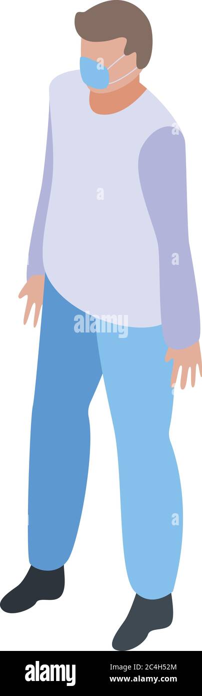 Coronavirus patient icon, isometric style Stock Vector