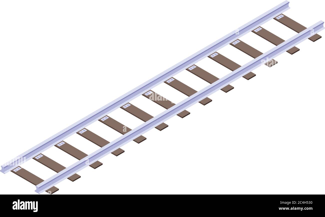 Railway icon, isometric style Stock Vector